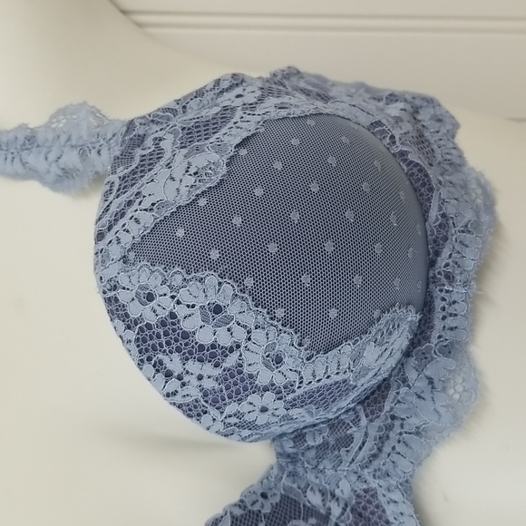 Victoria's Secret Dream Angel Bra Padded Smokey Blue Lace 32C - Picture 2 of 10